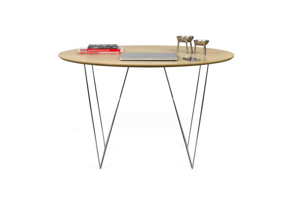 TEMAHOME - Row 47 Round Table with Trestles in Oak / Chrome - 9500053634 veiw 3