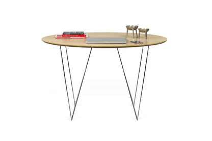 TEMAHOME - Row 47 Round Table with Trestles in Oak / Chrome - 9500053634 veiw 3