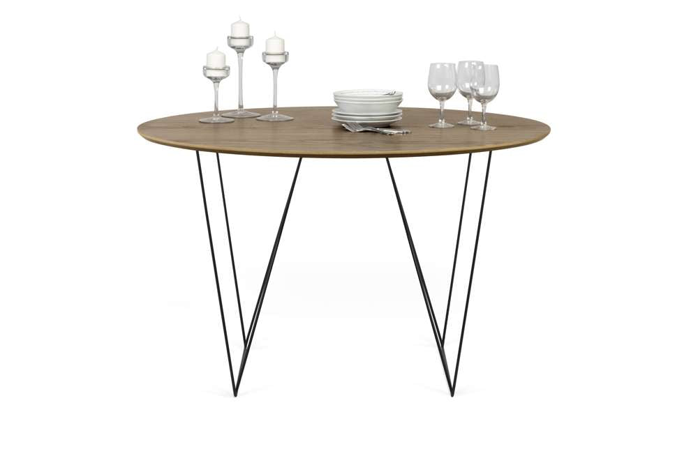 TEMAHOME - Row 47 Round Table with Trestles in Walnut / Black Steel - 9500053597 veiw 3