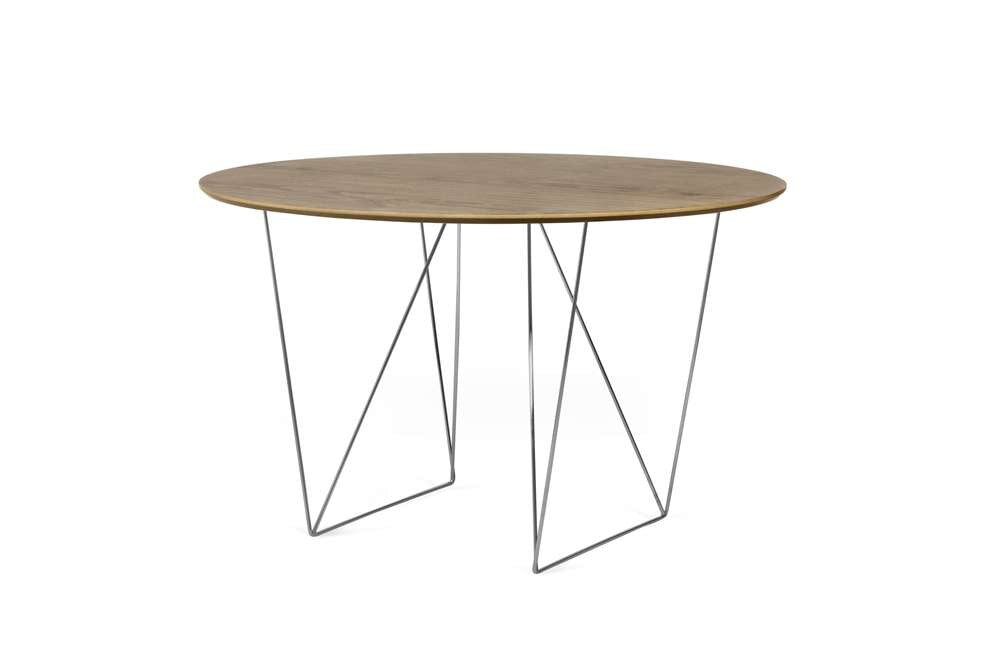 TEMAHOME - Row 47 Round Table with Trestles in Walnut / Chrome - 9500053603 veiw 2