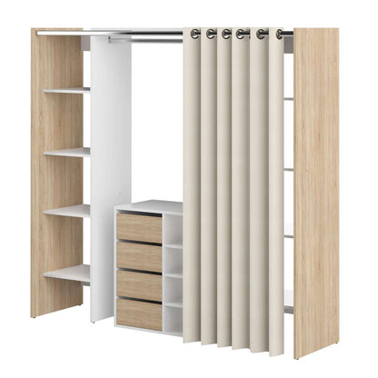 TEMAHOME - Tom Clothes Storage System - 2 Columns & Shoe Cabinet in Oak Color Color / Ecru - X4320X0377R00 veiw 1