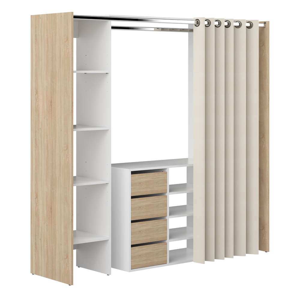 TEMAHOME - Tom Clothes Storage System - 2 Columns & Shoe Cabinet in Oak Color Color / Ecru - X4320X0377R00 veiw 2