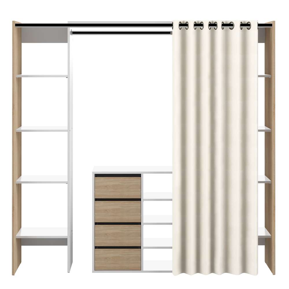 TEMAHOME - Tom Clothes Storage System - 2 Columns & Shoe Cabinet in Oak Color Color / Ecru - X4320X0377R00 veiw 4