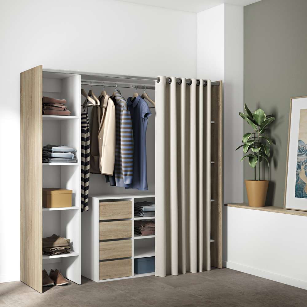 TEMAHOME - Tom Clothes Storage System - 2 Columns & Shoe Cabinet in Oak Color Color / Ecru - X4320X0377R00 veiw 6