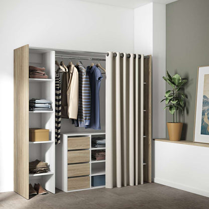 TEMAHOME - Tom Clothes Storage System - 2 Columns & Shoe Cabinet in Oak Color Color / Ecru - X4320X0377R00 veiw 6