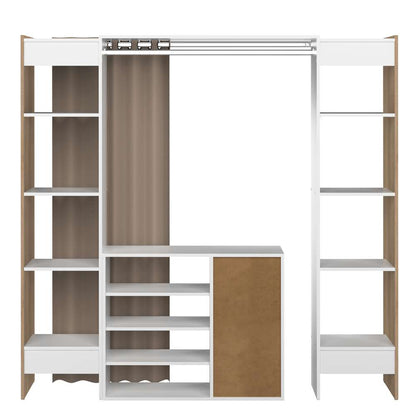 TEMAHOME - Tom Clothes Storage System - 2 Columns & Shoe Cabinet in Natural Oak Color, White / Taupe - X4320X0391R00 veiw 4