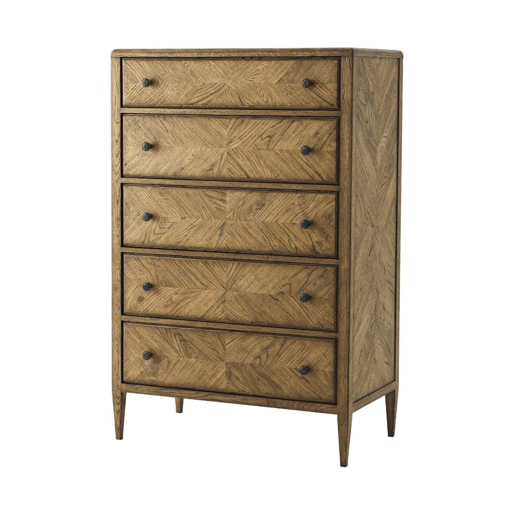 Theodore Alexander - Nova Tall Chest in Dawn Finish - TAS60037-C253 veiw 1