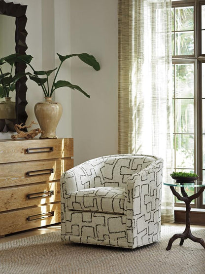 Tommy Bahama Home - Los Altos Colton Swivel Chair in Ivory and Brown - 01-7277-11SW-40 veiw 2