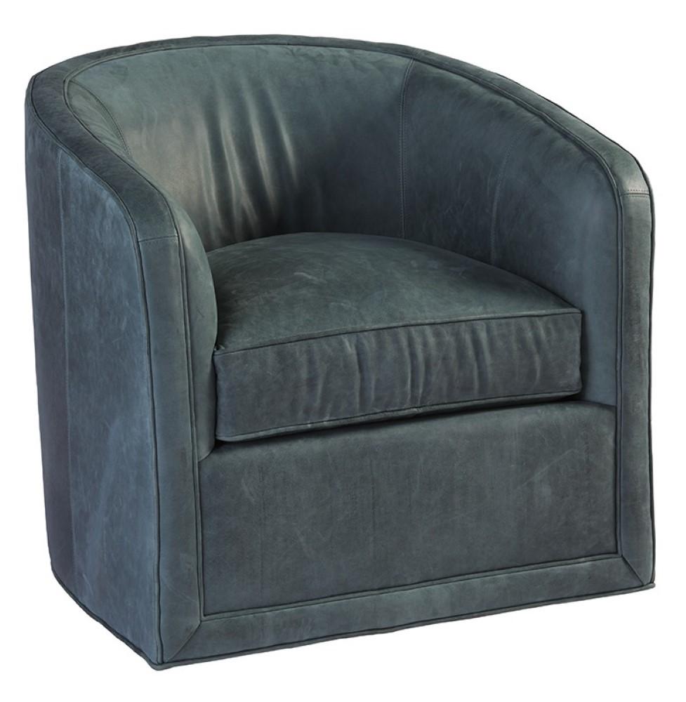 Tommy Bahama Home - Los Altos Colton Leather Swivel Chair in Smoke Gray - 01-7277-11SW-LL-40 veiw 1