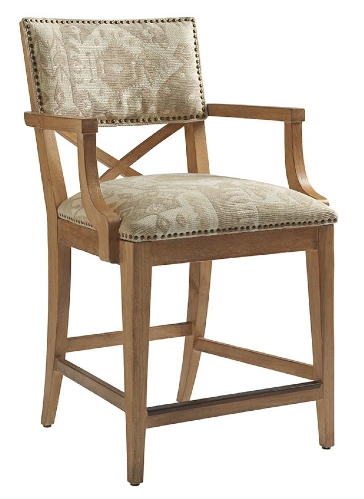 Tommy Bahama Home - Los Altos Sutherland Upholstered Counter Stool with Seat and Back Decoration Figures - 01-0566-895-40 veiw 1