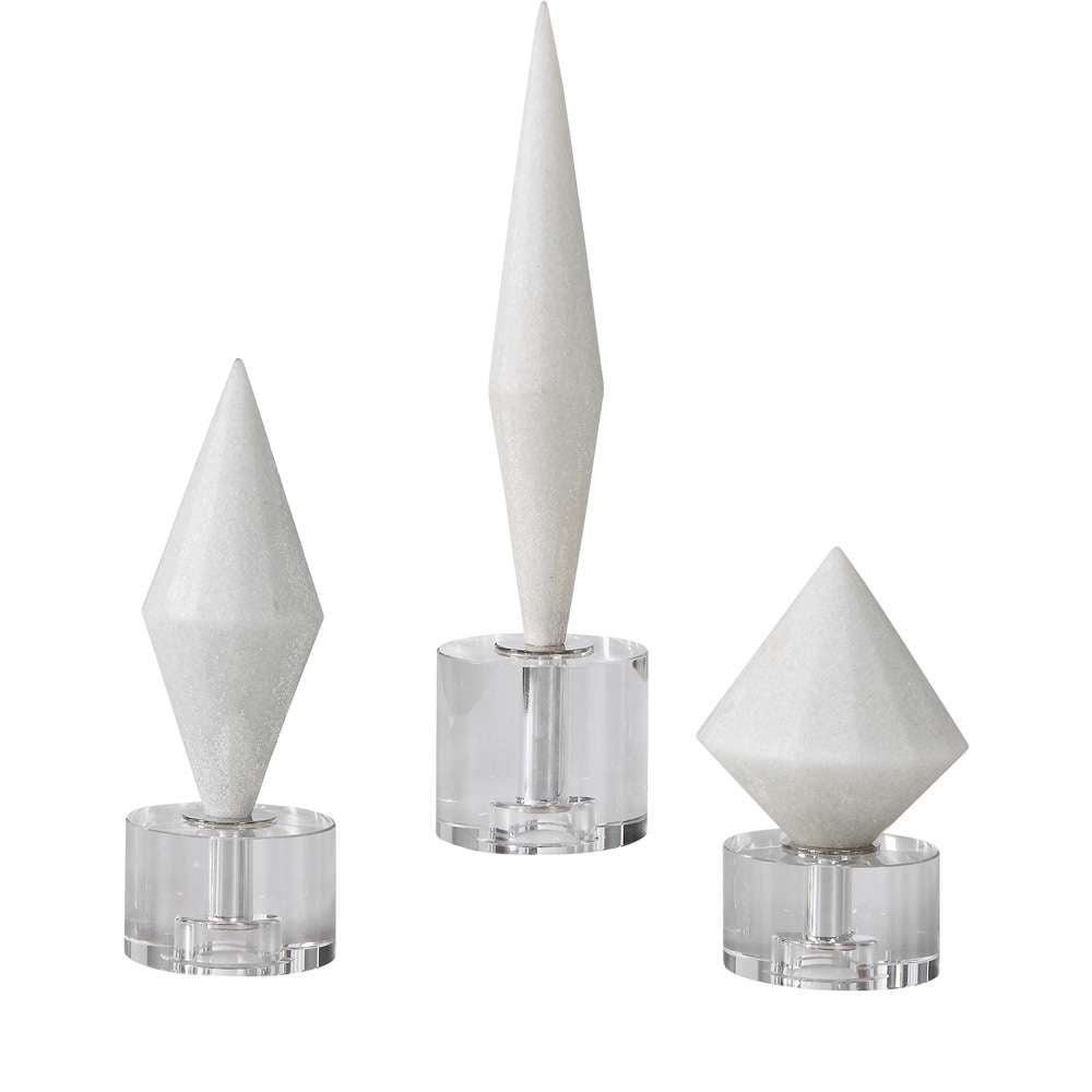 Uttermost - Alize White Stone Sculptures (Set of 3) - 17580 veiw 1