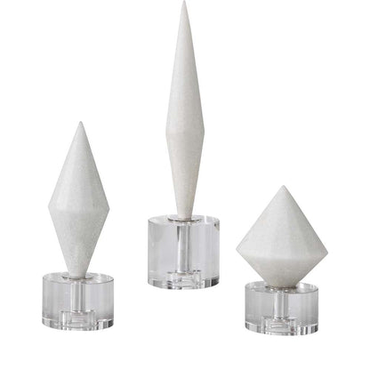Uttermost - Alize White Stone Sculptures (Set of 3) - 17580 veiw 1