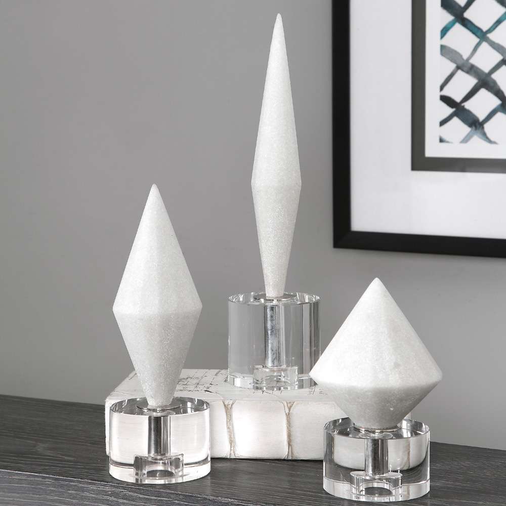 Uttermost - Alize White Stone Sculptures (Set of 3) - 17580 veiw 2
