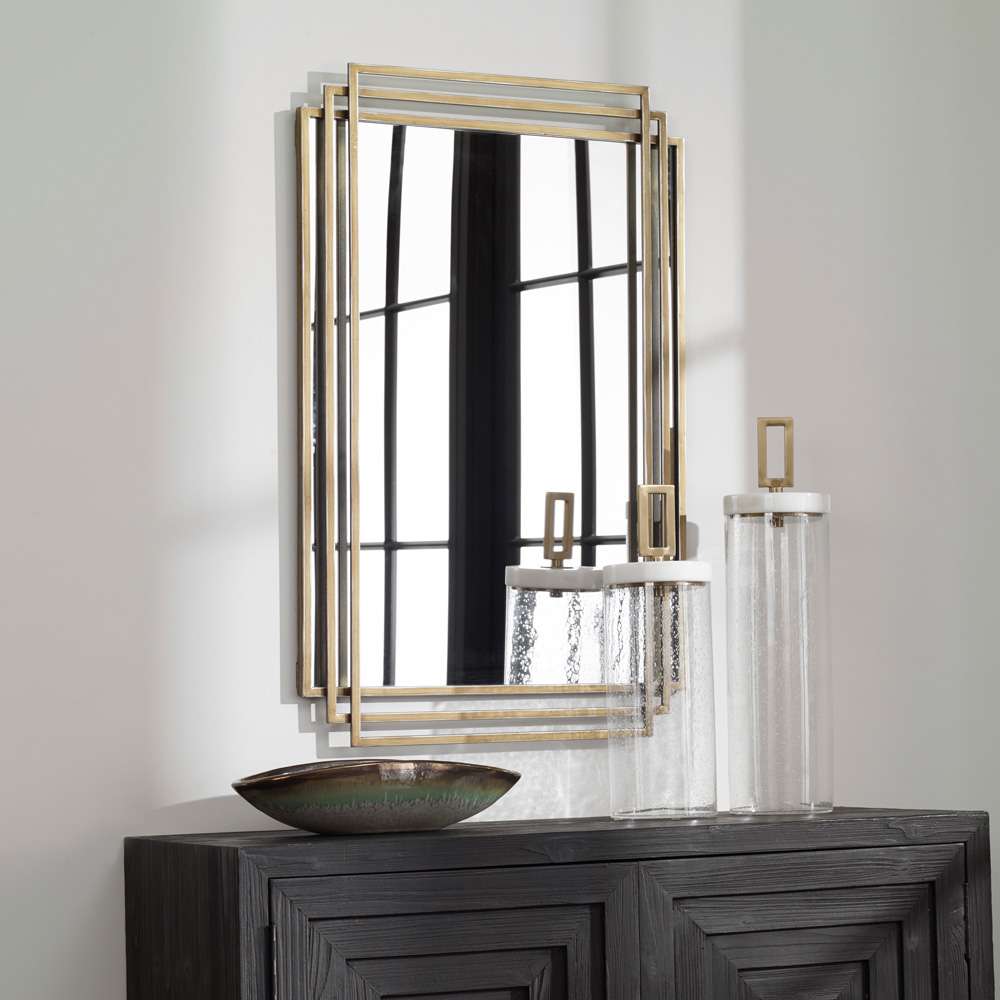 Uttermost - Amherst Brushed Gold Mirror - 09688 veiw 2