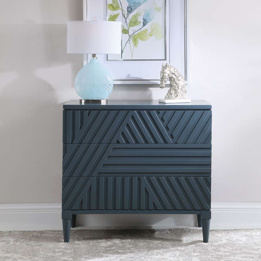 Uttermost - Colby Blue Drawer Chest - 25383 veiw 4
