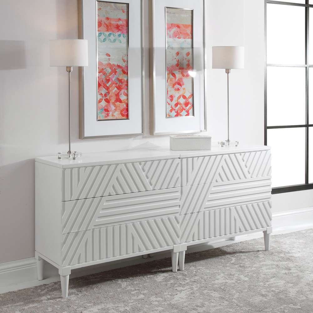 Uttermost - Colby White Drawer Chest - 25382 veiw 3