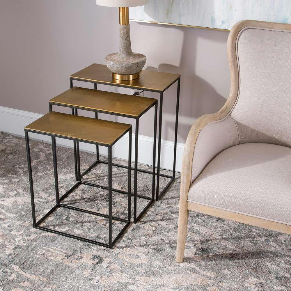 Uttermost - Coreene Gold Nesting Tables Set/3 - 25050 veiw 2