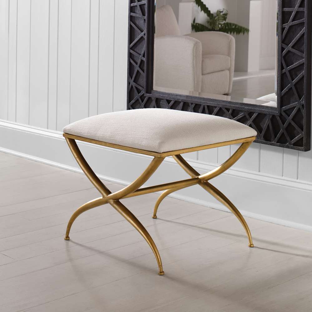 Uttermost - Crossing Small White Bench - 23677 veiw 4