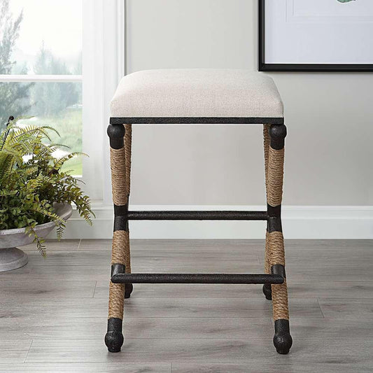 Uttermost - Firth Rustic Oatmeal Counter Stool - 23709 veiw 2