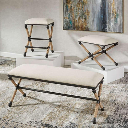 Uttermost - Firth Rustic Oatmeal Counter Stool - 23709 veiw 3