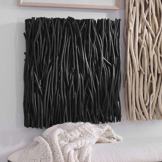 Uttermost - Gathered Teak Square Black Wood Wall Decor - 04353 veiw 2