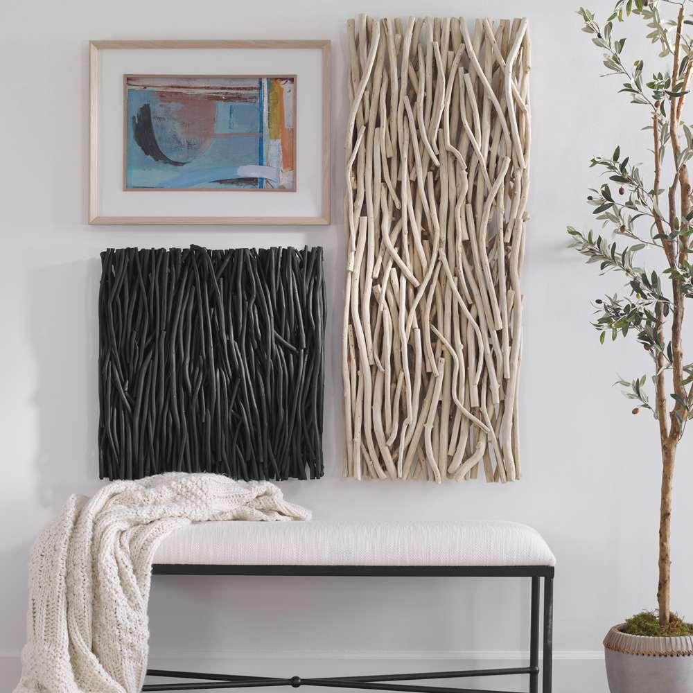 Uttermost - Gathered Teak Square Black Wood Wall Decor - 04353 veiw 4