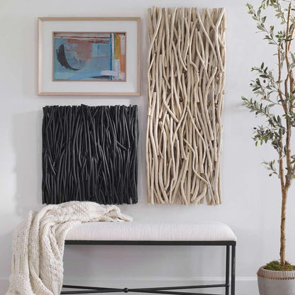 Uttermost - Gathered Teak Square Black Wood Wall Decor - 04353 veiw 4