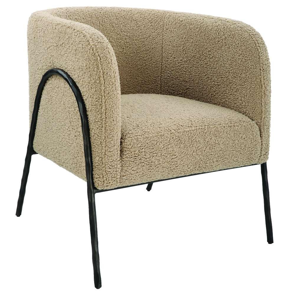 Uttermost - Jacobsen Tan Shearling Barrel Chair - 23754 veiw 2
