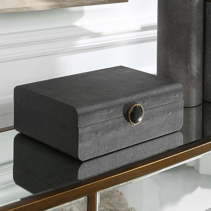 Uttermost - Lalique Black Shagreen Box  - 18058 veiw 2