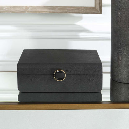 Uttermost - Lalique Black Shagreen Box  - 18058 veiw 4