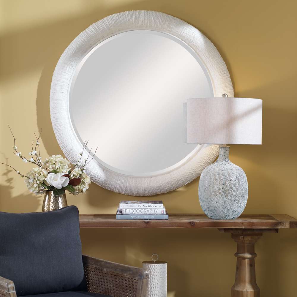 Uttermost - Mariner White Round Mirror - 08168 veiw 4