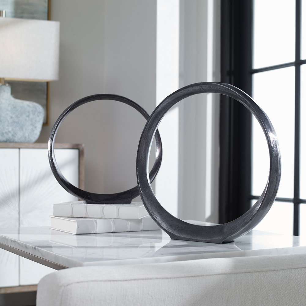 Uttermost - Orbits Black Ring Sculptures (Set of 2) - 17913 veiw 2