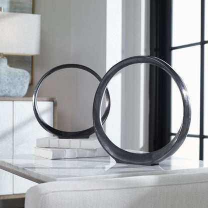 Uttermost - Orbits Black Ring Sculptures (Set of 2) - 17913 veiw 2
