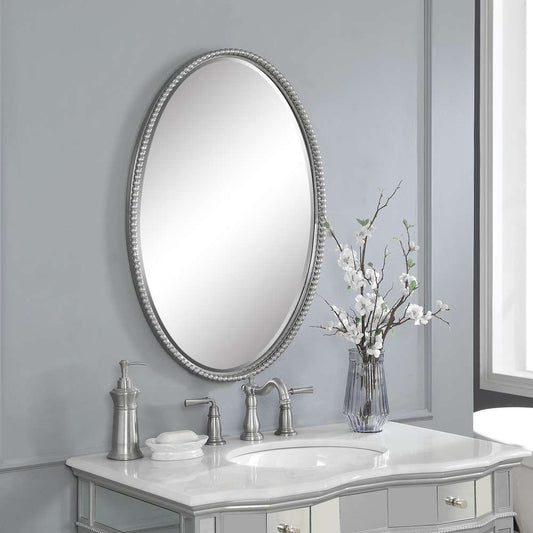 Uttermost - Sherise Brushed Nickel Oval Mirror - 01102-B veiw 2