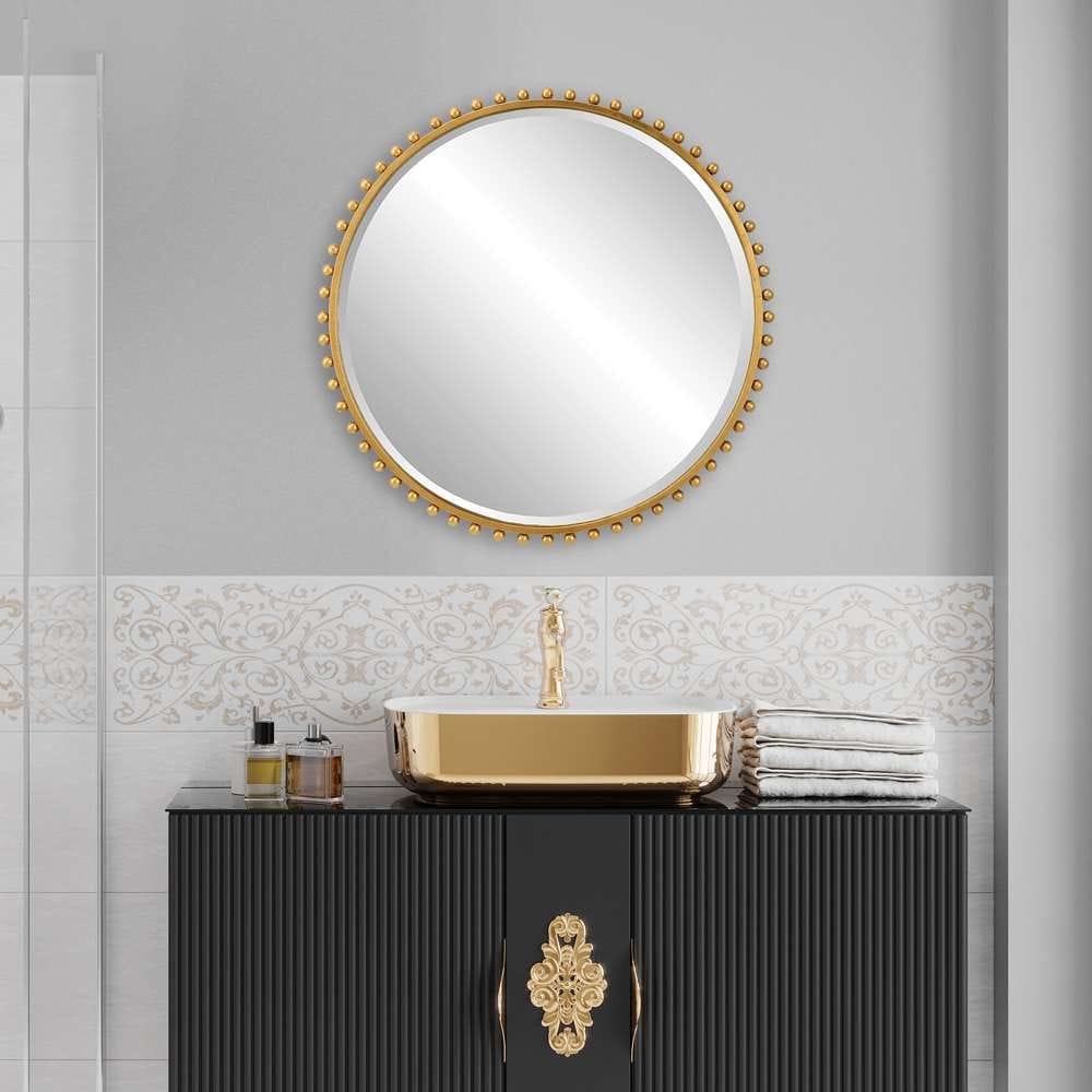 Uttermost - Taza Gold Round Mirror - 09777 veiw 3