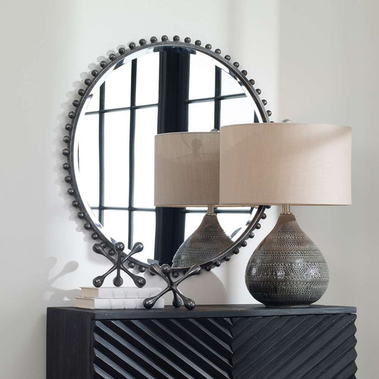 Uttermost - Taza Round Iron Mirror - 09691 veiw 2