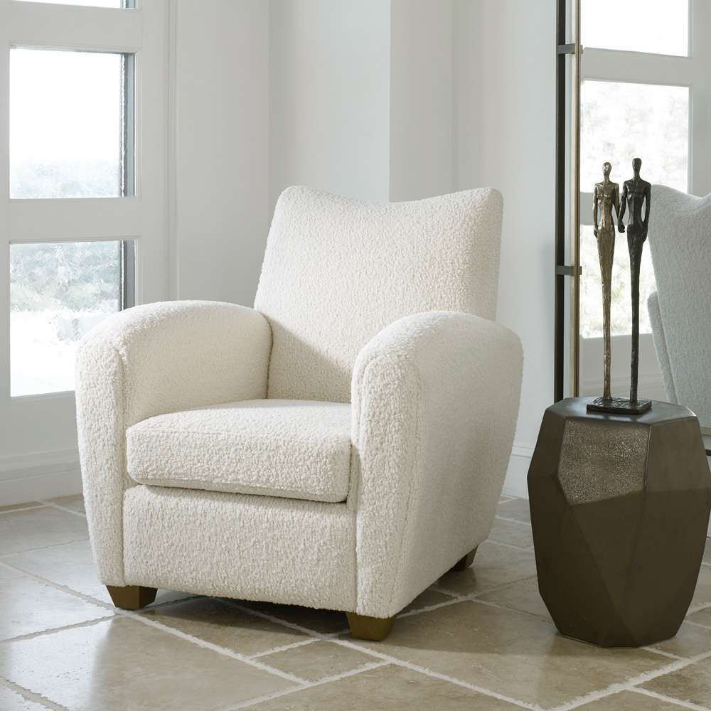 Uttermost - Teddy White Shearling Accent Chair - 23682 veiw 2