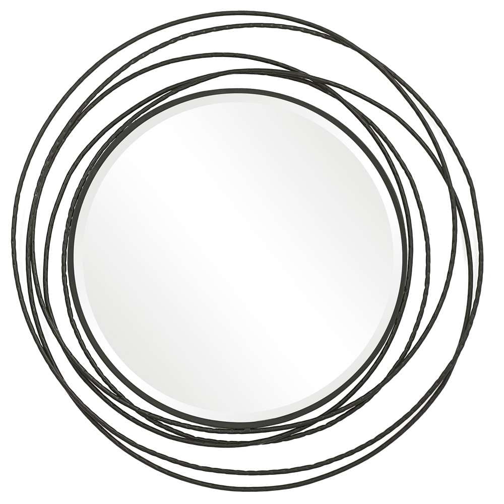 Uttermost - Whirlwind Black Round Mirror - 09704 veiw 1