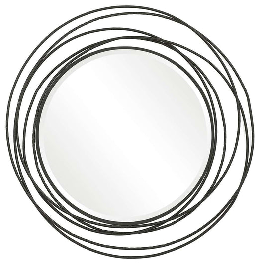 Uttermost - Whirlwind Black Round Mirror - 09704 veiw 1