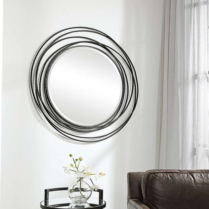 Uttermost - Whirlwind Black Round Mirror - 09704 veiw 2