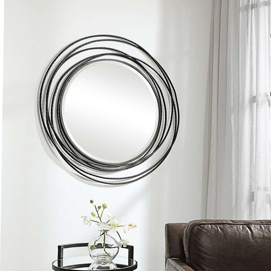 Uttermost - Whirlwind Black Round Mirror - 09704 veiw 2