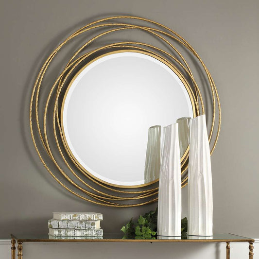 Uttermost - Whirlwind Gold Round Mirror - 09348 veiw 2