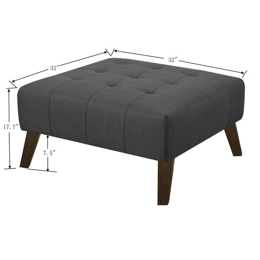 Wallace & Bay - Browning Ottoman with Angular Arms And Legs, Deep Tufting, And Stitching Details - U510313 veiw 2