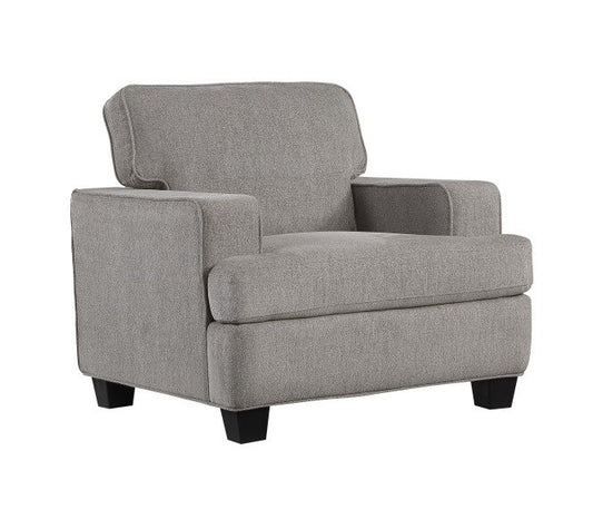 Wallace & Bay - Daugherty Classic Gray Accent Chair with Loose Back Cushions, Self Welting, And Wood Legs - U510351 veiw 1