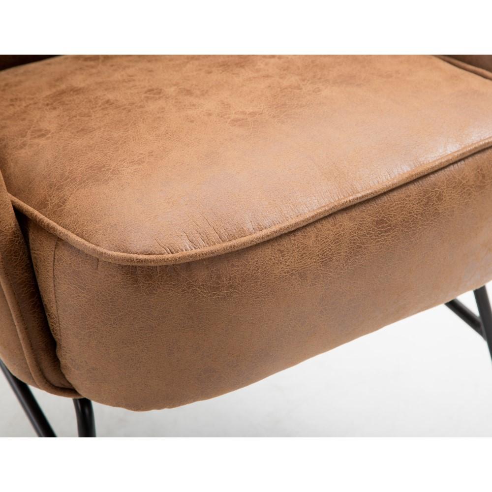 Wallace & Bay - Graham Shining Penny Accent Chair with Faux Leather Upholstery And Metal Base - U510336 veiw 3