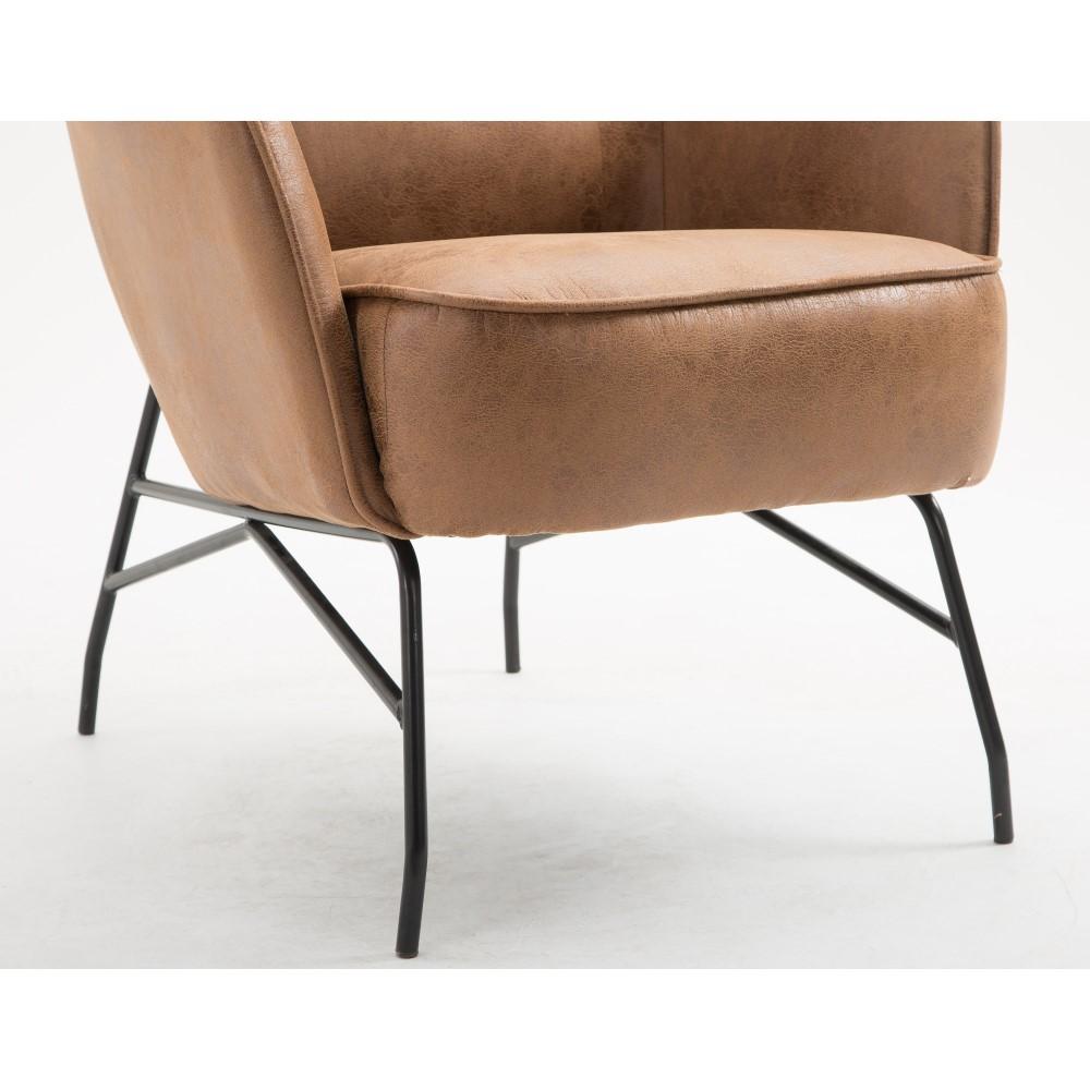 Wallace & Bay - Graham Shining Penny Accent Chair with Faux Leather Upholstery And Metal Base - U510336 veiw 4