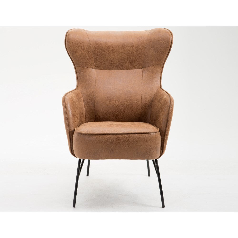Wallace & Bay - Graham Shining Penny Accent Chair with Faux Leather Upholstery And Metal Base - U510336 veiw 6