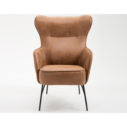 Wallace & Bay - Graham Shining Penny Accent Chair with Faux Leather Upholstery And Metal Base - U510336 veiw 6