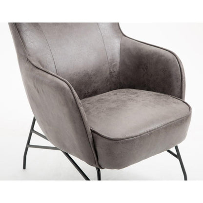 Wallace & Bay - Graham Smokey Gray Accent Chair with Faux Leather Upholstery And Metal Base - U510335 veiw 3