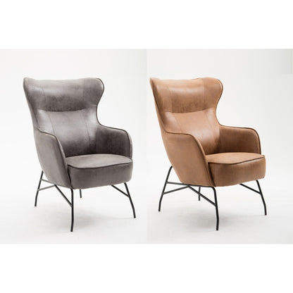 Wallace & Bay - Graham Smokey Gray Accent Chair with Faux Leather Upholstery And Metal Base - U510335 veiw 5